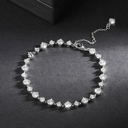 New In D Color 3/4mm Full Moissanite Tennis Bracelet For Women Lady S925 Silver GRA Certified Diamond Link Bracelets Gift
