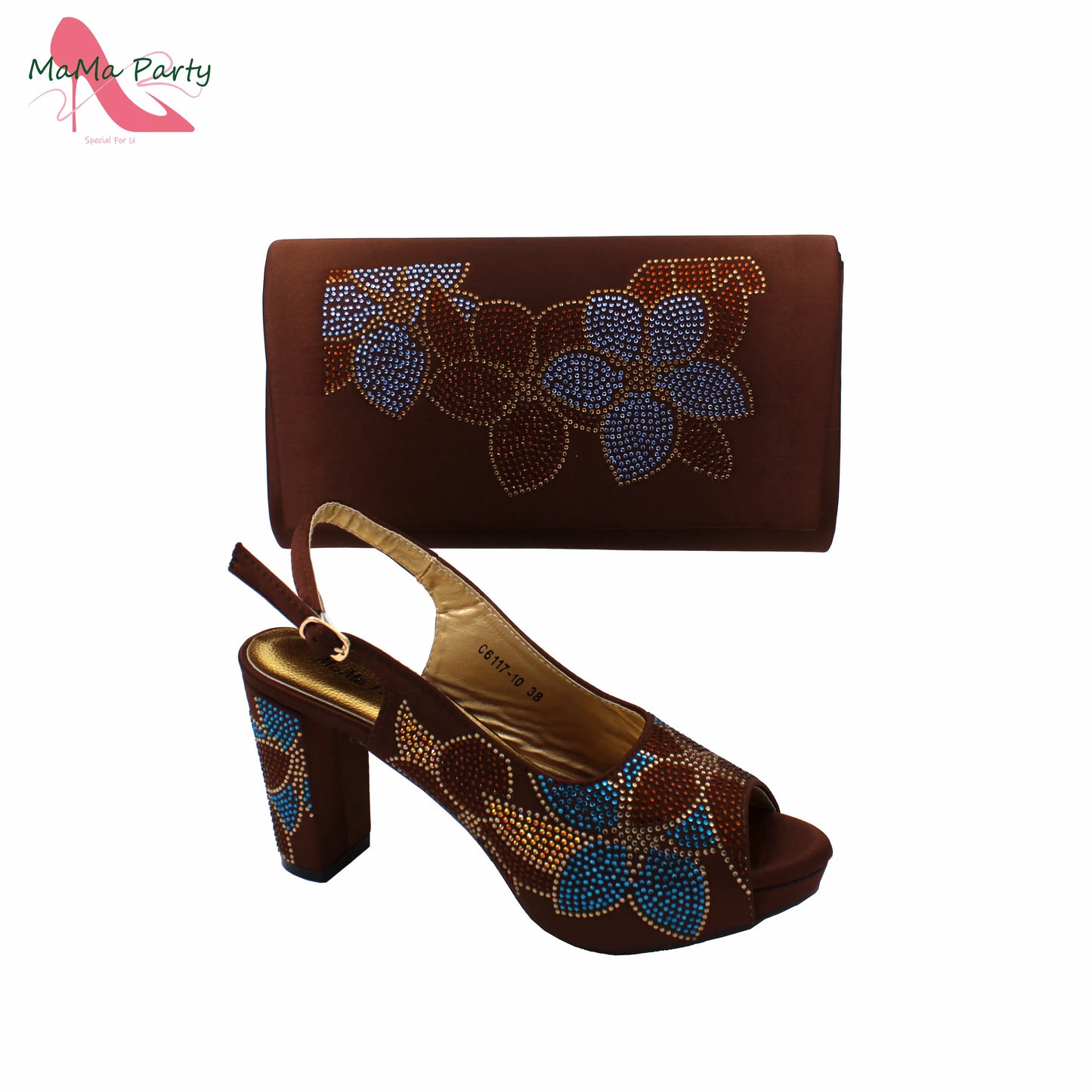 2024 Italian Design Shoes and Bag Set in Pink Color High Quality New Arrivals with Shinning Crystal for Wedding Party