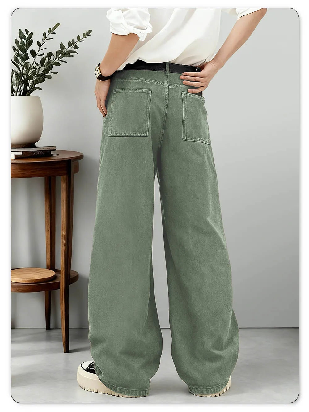 American Men's Retro Brown Ultra Baggy Wide Leg Jeans Street Casual Embroidery Oversized Men's Clothes Unisex Denim Pants