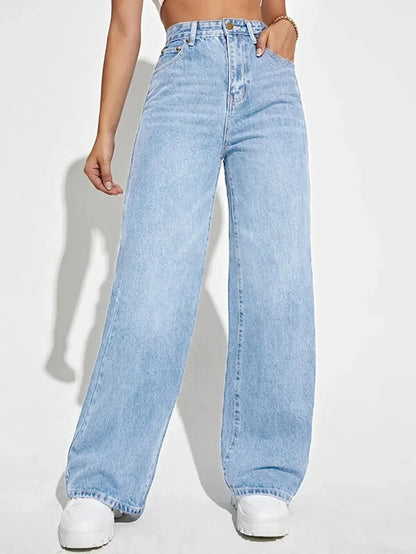 Waist Slim Fit Denim Pants