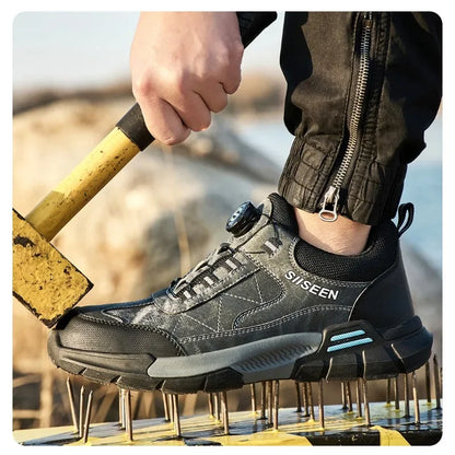 Breathable Men's Safety Shoes Puncture Resistant Work Shoes Men's Protective Shoes Wear-resistant Work Boots Tactical Boots
