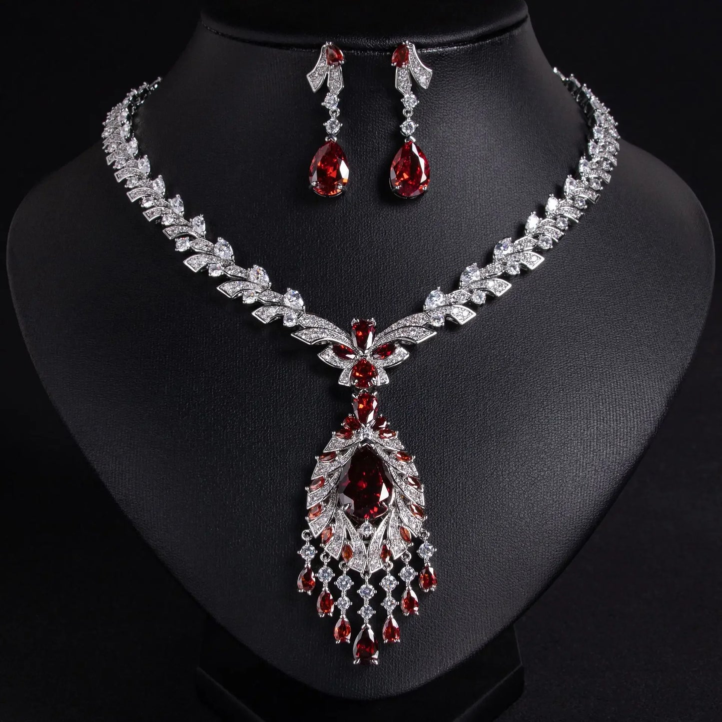 Pop Hot Stereo Jewelry Oil Painting Necklace Earrings Premium Multi-Color 2-Piece Wedding Travel Women's Holiday Gift M-1000