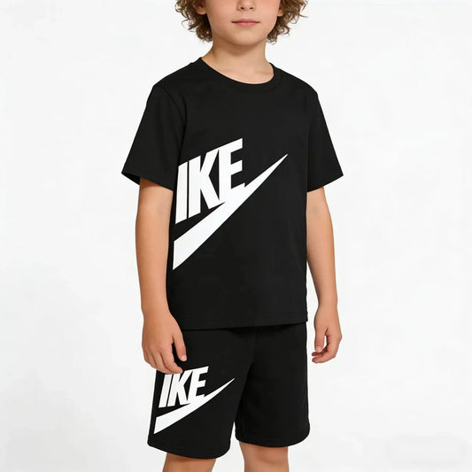 Kids Summer Short Sleeve T-shirt Shorts 2Pcs Set Boy Girl Casual Sport Jogging Suit Toddler 3-12Y