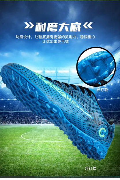 Large Size FG/TF High Quality Mens Soccer Shoes Non-Slip Turf Soccer Cleats for Kids Training Football Boots Chuteira Campo 48