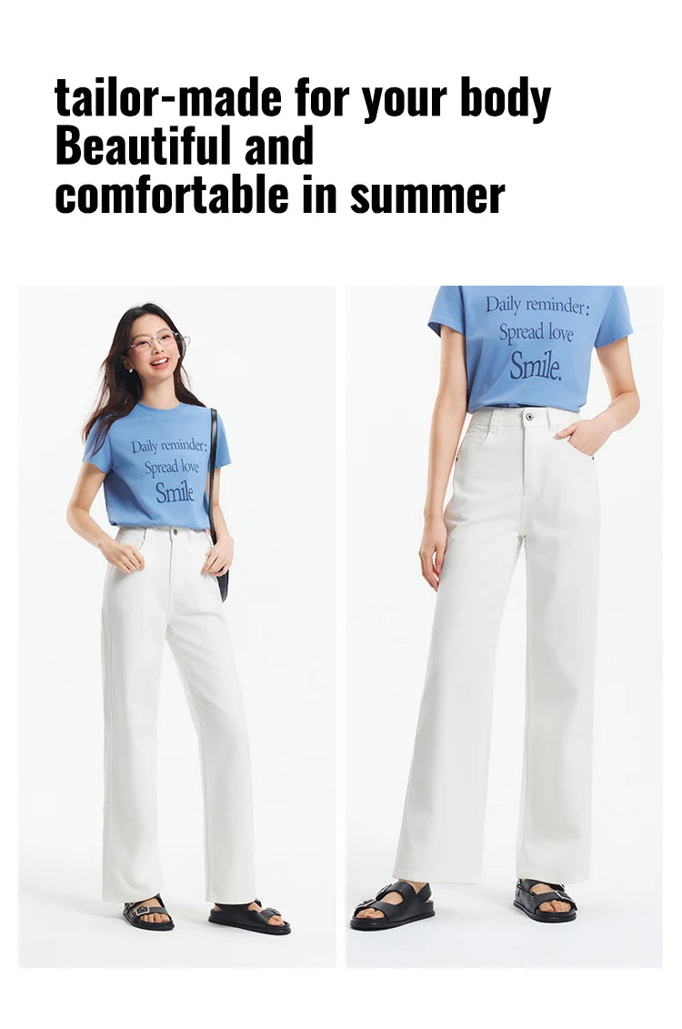 Semir Jeans Women Cool Feeling Wide Leg 2025 New Summer Leg-Lengthening Floor-Length Pants Trendy for Fashionable Style