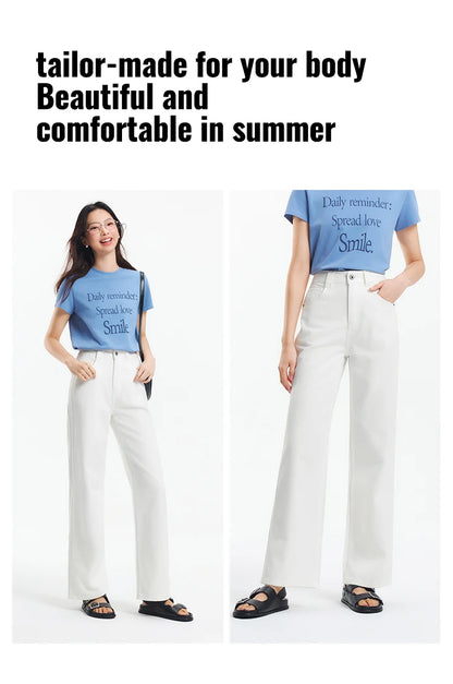 Semir Jeans Women Cool Feeling Wide Leg 2025 New Summer Leg-Lengthening Floor-Length Pants Trendy for Fashionable Style