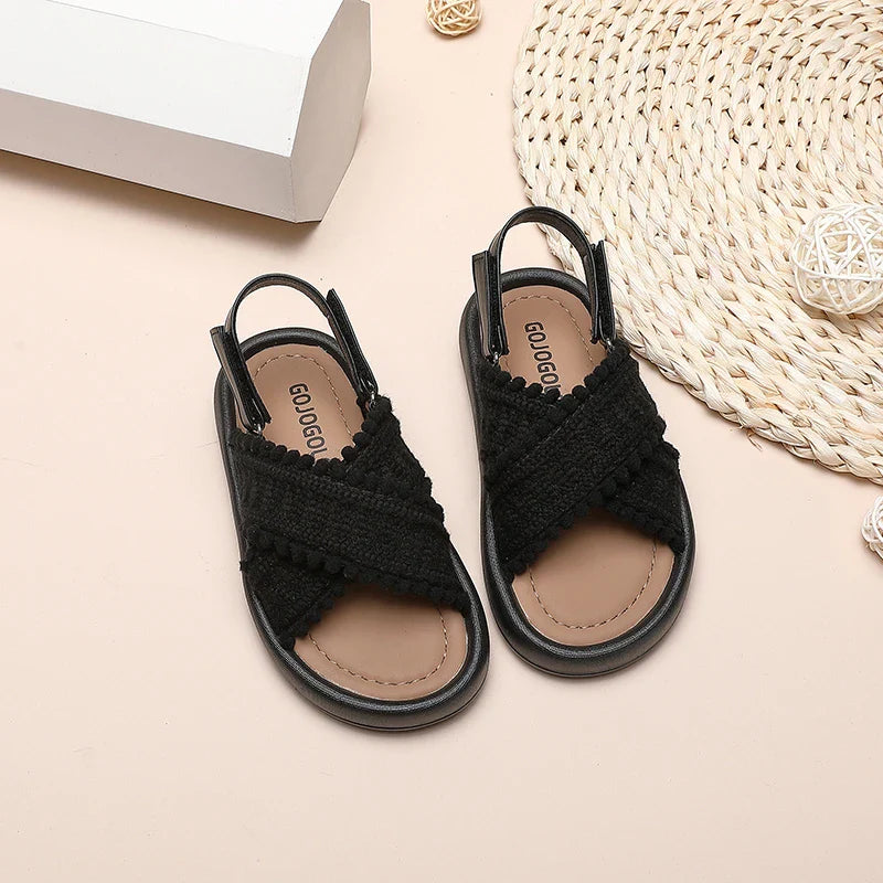 Girl Summer Sandals Classic Fashion Ethnic Style Kids Beach Sandals Fashion Open-toe Versatile Children Non-slip Causal Shoes