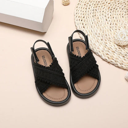 Girl Summer Sandals Classic Fashion Ethnic Style Kids Beach Sandals Fashion Open-toe Versatile Children Non-slip Causal Shoes