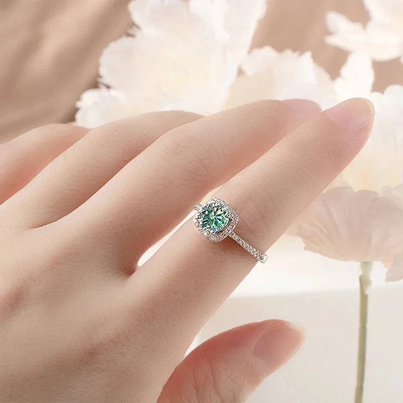 S925 Sterling Silver jewelry for women 1 carat moissanite diamond 3 pieces set necklace ring earrings wedding party