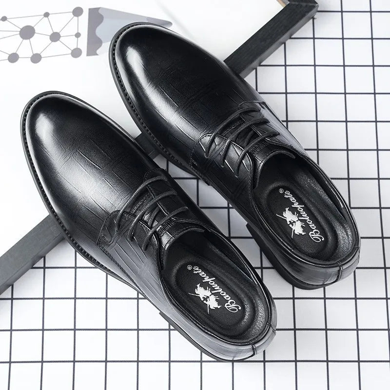 Men's Business Dress Leather Shoes First Layer Cowhide Men Sandals Casual Shoes Inner Height Increase Shoes