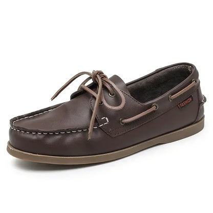 Men leather casual loafers slip-on soft business shoes comfortable summer formal footwear