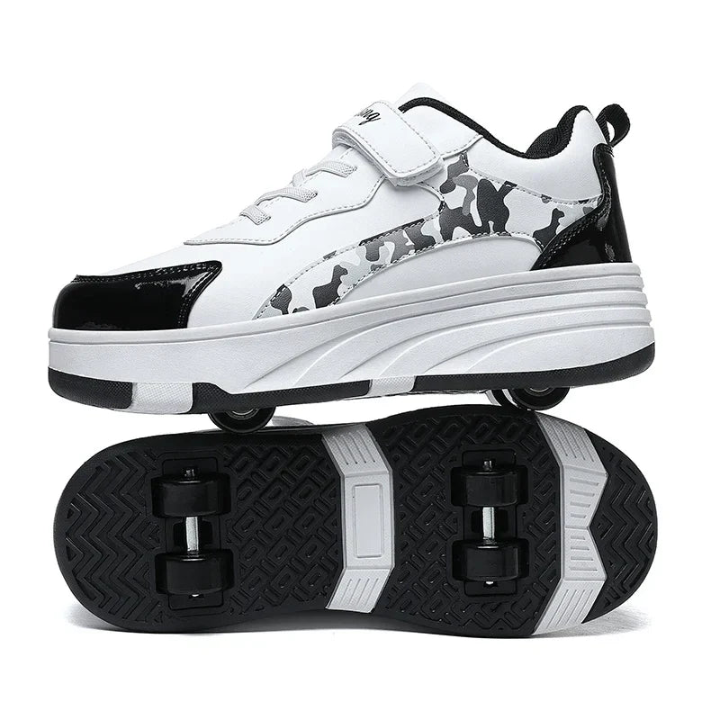 New Roller Skates Sneakers for Children Sports Shoes for Boys Retractable Skates with Removable Sheels Unisex Casual Footwear