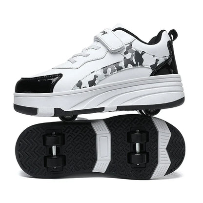 New Roller Skates Sneakers for Children Sports Shoes for Boys Retractable Skates with Removable Sheels Unisex Casual Footwear