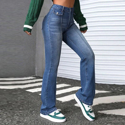Women's Bell-Bottom Pants, Versatile Washed Flared Jeans