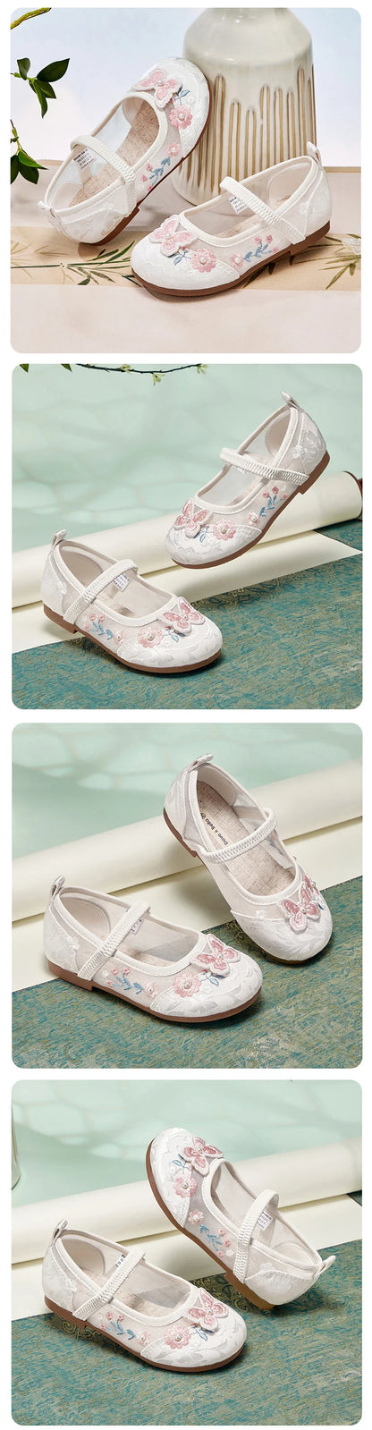 Girls Mesh Sandals Summer Children Cool Shoes Fashion Sweet Casual Party Breathable Satin Patterned Sandals DB2261272