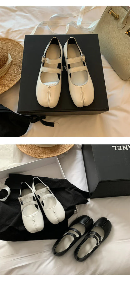 Fashion Women's Shoes New High Quality Leather Split Toe Mary Jane Shoes Comfortable Low Heel Women Shoes Lolita