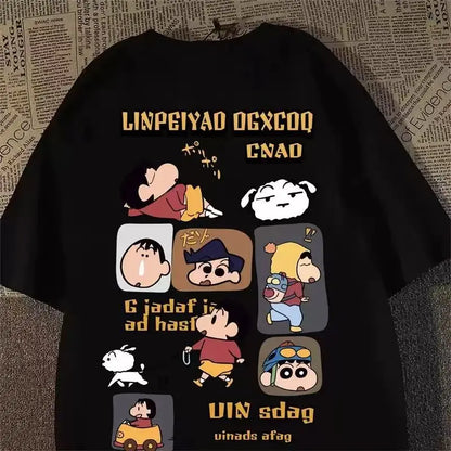 Japanese Anime Printed Cotton T-shirt Cute Style Women's Short Sleeve T-shirt Personality High-Quality Tops