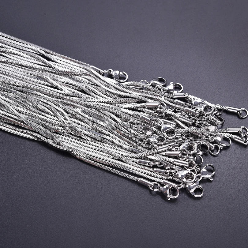 45/50/60/70cm Snake Long Chain Necklace Stainless Steel Necklaces For Women Men Jewelry Neck Chokers Catenina Collana