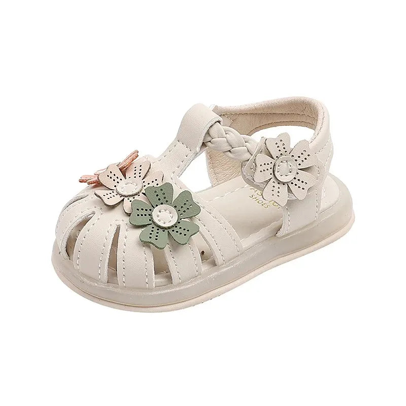 Girls Summer Fashion Light Hollow Breathable Sandals Toe Anti Kick Children Princess Shoes Toddler Toe Flower Toddler Shoes
