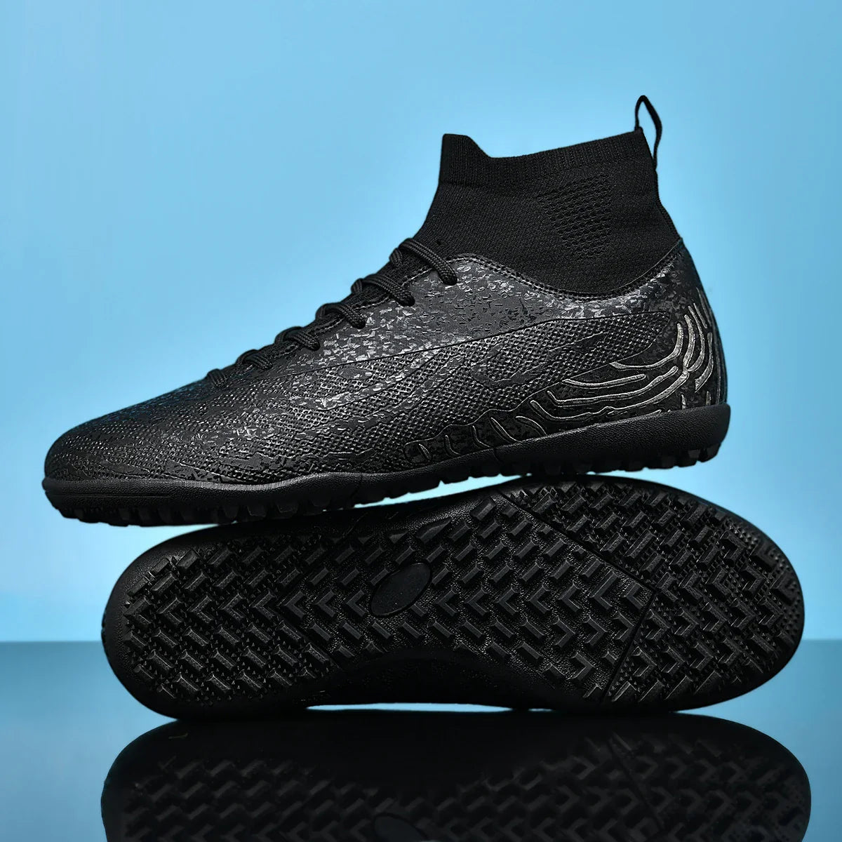 Men & Women TF Stud Football Boots, Anti-slip, Leather Material, Suitable for Student & Adult Training, Artificial & Natural Gra