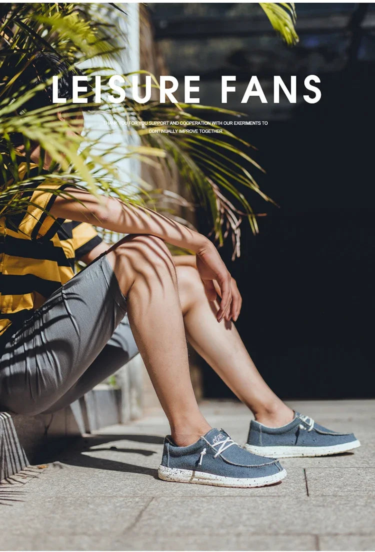 Summer Men's Canvas Shoes Denim Sneakers Men's Canvas Shoes Breathable Moccasins Vulcanized Shoes Men's Sneakers Shoes Plus Size
