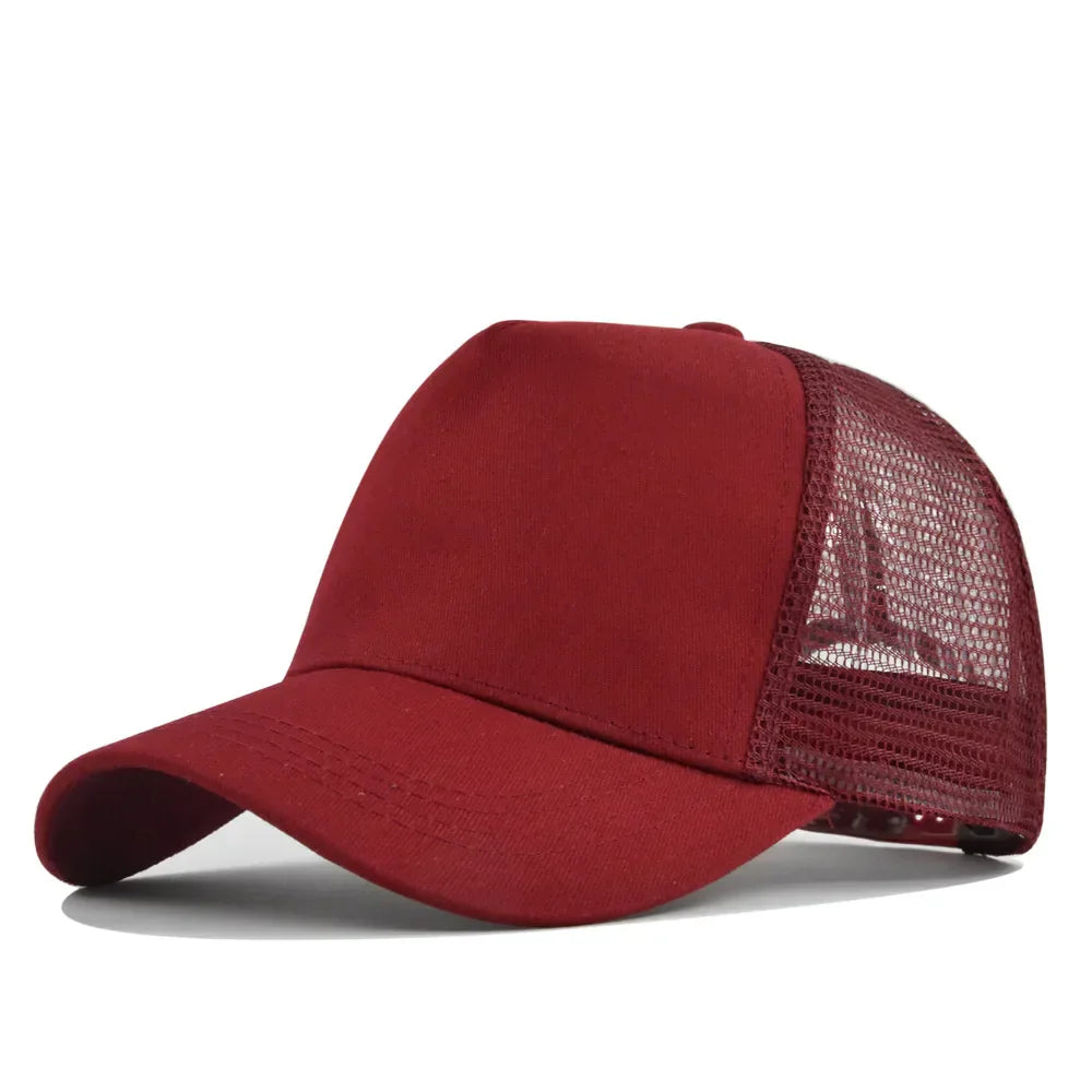 Fashion SunHat Outdoors Trucker Hat Cotton Mesh BreathableBaseball Cap Women Men Summer Sunshade MeshCap Truck Hat Cap Wholesale