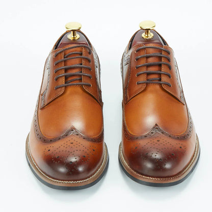 Men's Genuine Leather Business Formal Dress Shoes Classic Office Footwear Breathable Soft Leather Lined Slip-On Work Shoes