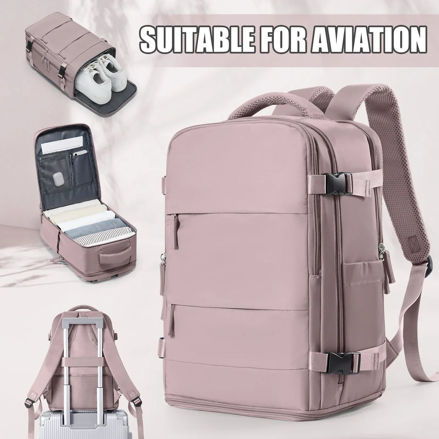 Travel Backpack for Women Men, Ryanair Backpack 40x20x25 Cabin Airplane Luggage EasyJet 45x36x20 Backpack Business Laptop Bag