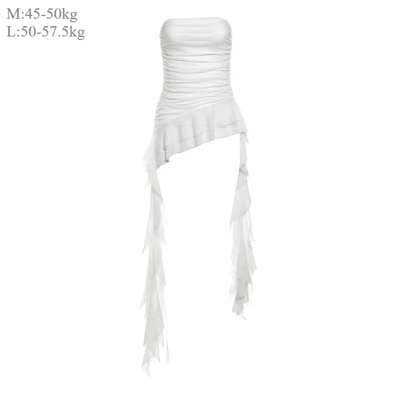 2025 Spring New Solid Color Sweet Gentle Cute All-match High Street Travel Sexy Cool Women Chest Wrap Ruched Tassel Vest