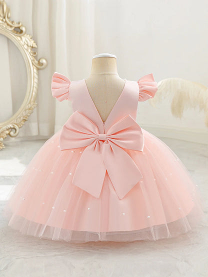 Children's dress Princess dress Western style children's wear new dress female fluffy skirt beading design Princess dress party