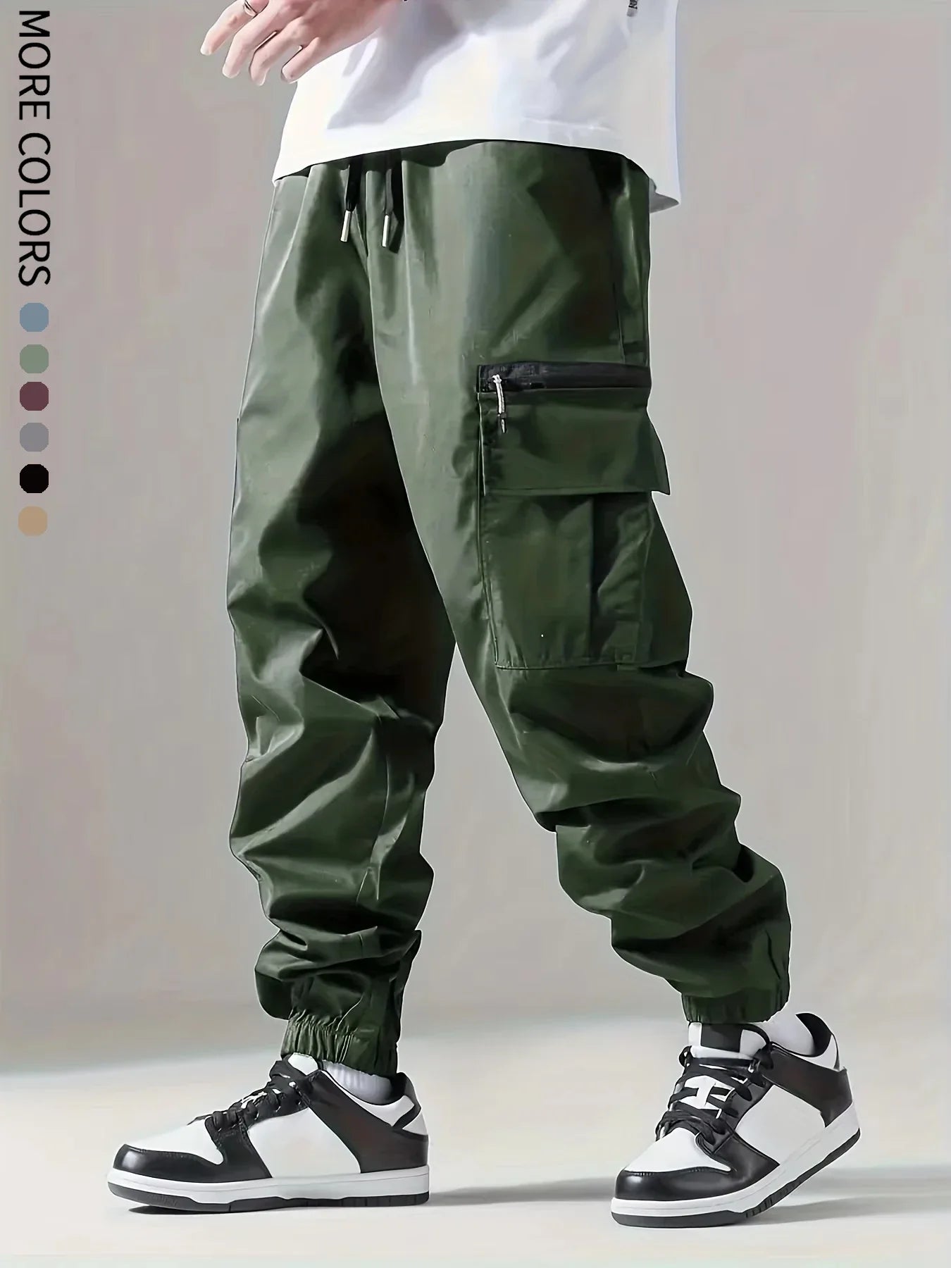 Men's Cargo Pants, Thin Trousers, Comfortable and Breathable, Outdoor Casual, Wearable, Running, Cycling, Multi-pocket 004