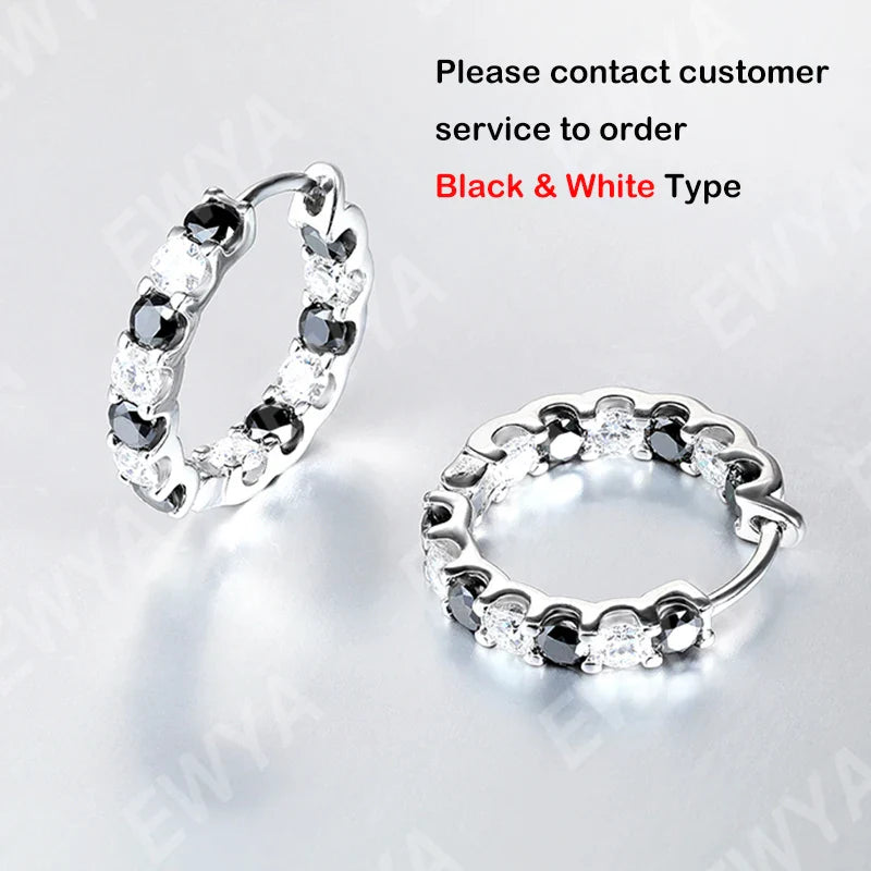 Luxury Moissanite Hoop Earrings 2.6 Carat D Color S925 Sterling Silver Earring For Women Party Fine Jewelry Christmas Gift