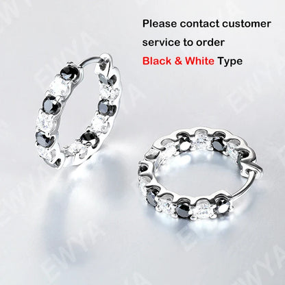Luxury Moissanite Hoop Earrings 2.6 Carat D Color S925 Sterling Silver Earring For Women Party Fine Jewelry Christmas Gift