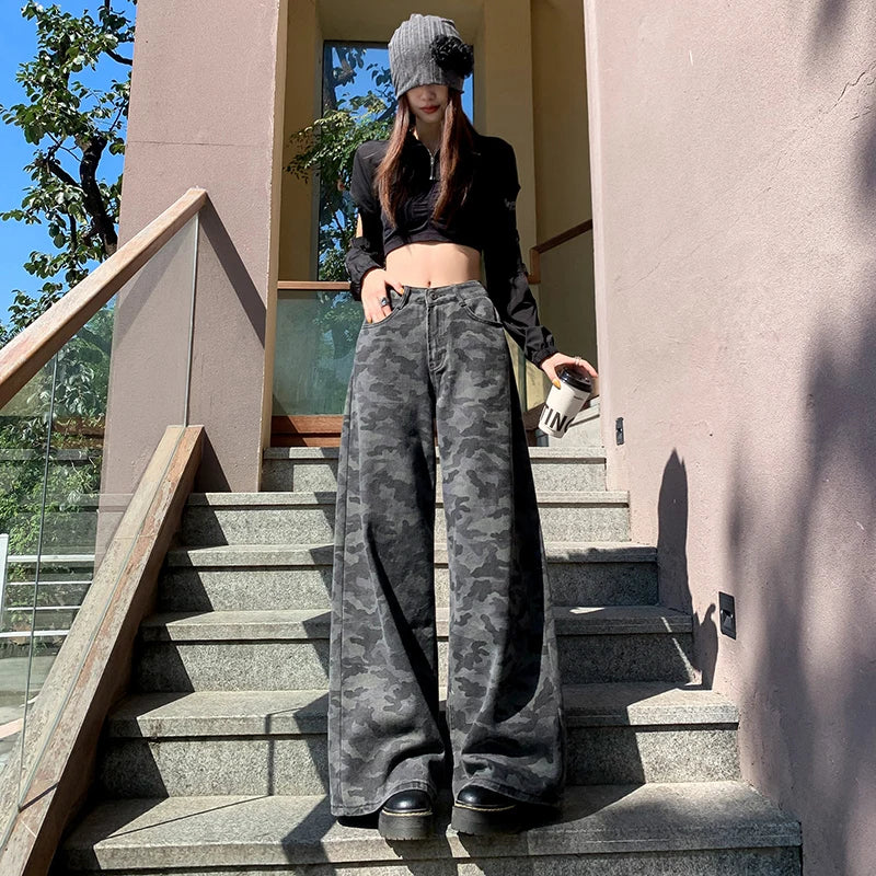 Women Pants High Waist Women's Overalls High-waist Jeans