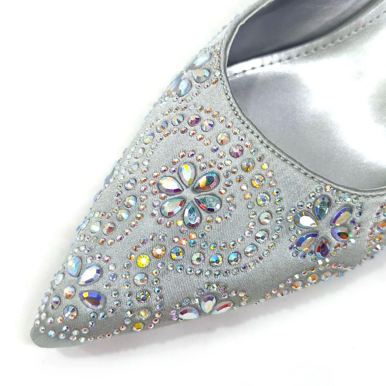 Elegant Rhinestone Pointed-Toe Pumps With Matching Bag Set Large Capacity Bag for Women's Party High Heels