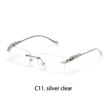 rimless sunglasses UV400 fashion square metal glasses for men women designer man's brand sun glasses shades for outdoor