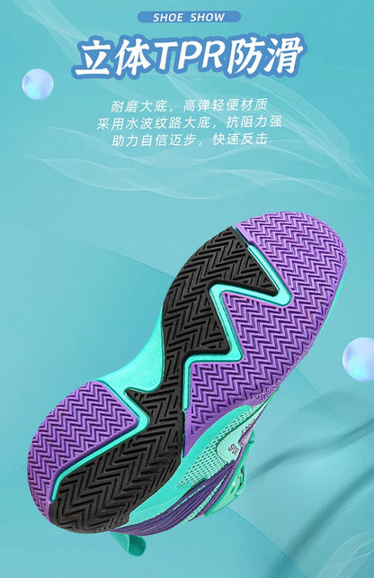 Children Basketball Shoes for Boys Girls Kids Teenagers Breathable Non-slip Lace Up Indoor Outdoor Training Sneakers Tennis Shoe