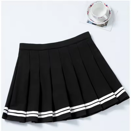 Vintage Korean Style Patchwork Skirt Harajuku JK Black Pleated Skirts Gothic Streetwear High Waist Mini Skirt Women Punk Skirt