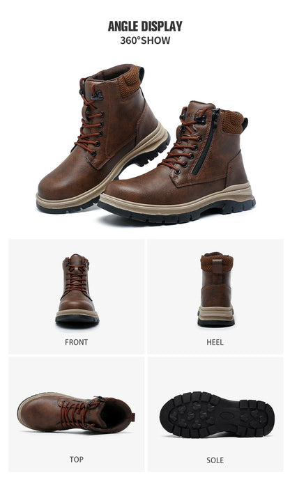 Protection Safety Shoes Men's Anti-smash Anti-puncture Wear Resistance Work Boots Anti-slip Sole Indestructible Safety Shoes