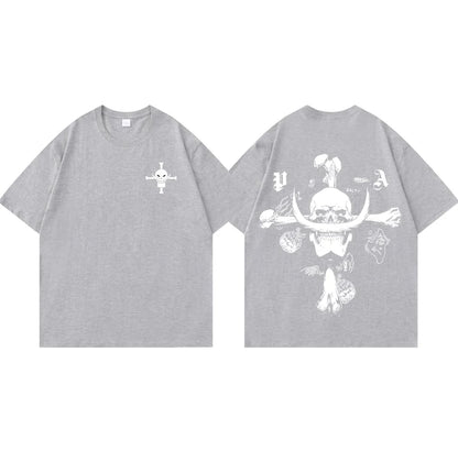 White Beard Printed Short Sleeve T-Shirt Men's and Women's 2025 Summer Fashion Casual Cotton Top