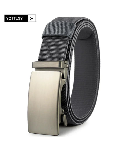 Men Belt Elastic Metal Automatic Buckle Army Outdoor Hunting Tactical Jeans Pants Belt Nylon Breathable Belts 150 Big Size Belts
