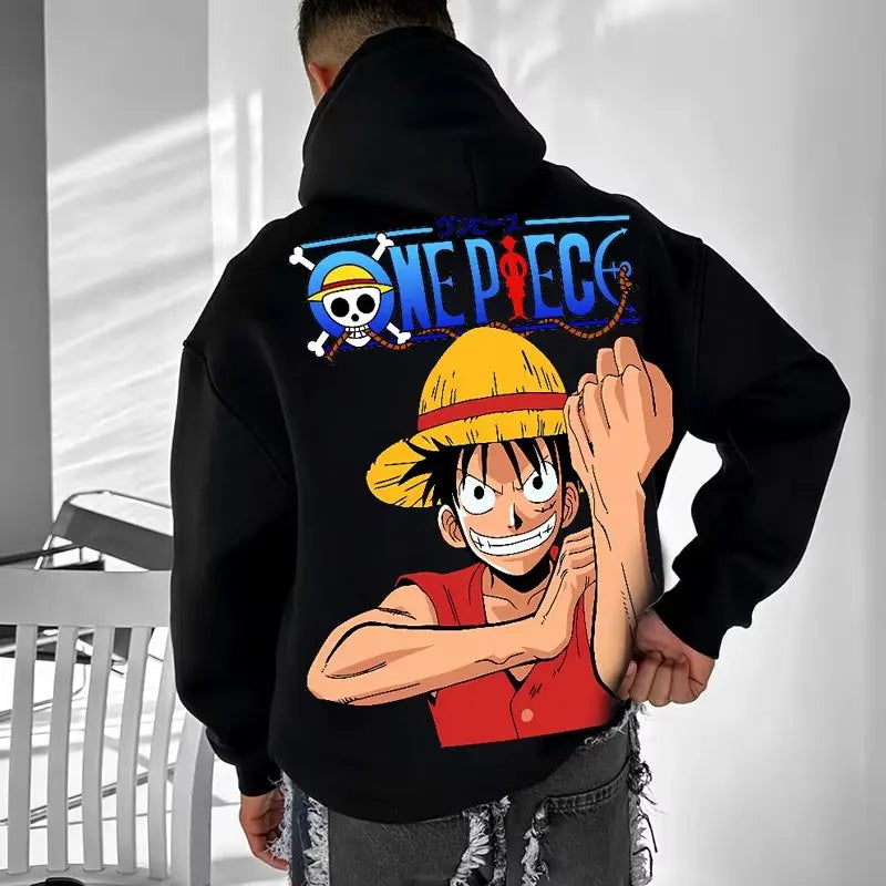 Vintage Oversized Anime One Piece Hoodie Men Women Sweatshirt Pullover Streetwear Casual Cotton Y2k Clothes Autumn Winter New