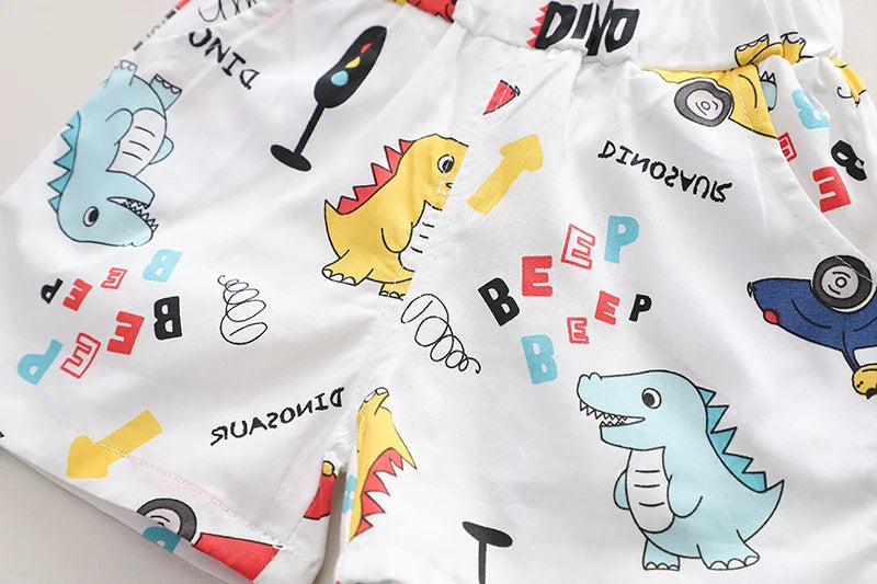 New Summer Baby Boys Clothes Suit Children Fashion Cartoon Shirt Shorts 2Pcs/Sets Toddler Casual Costume Infant Kids Tracksuits