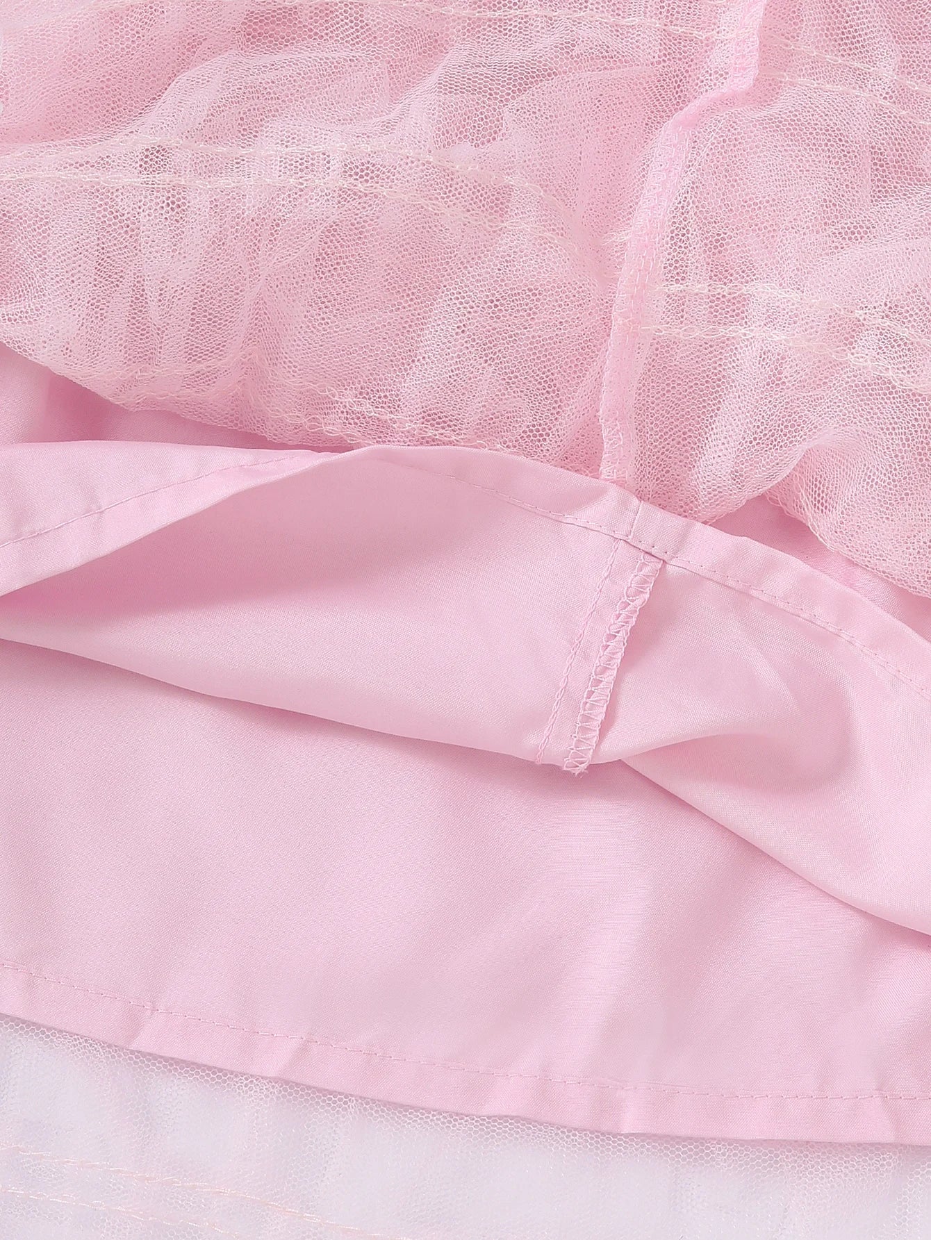Summer Girls Sweet And Cute Sleeveless Solid Color Cake Fluffy Princess Dress Fashionable Casual Mesh Dress