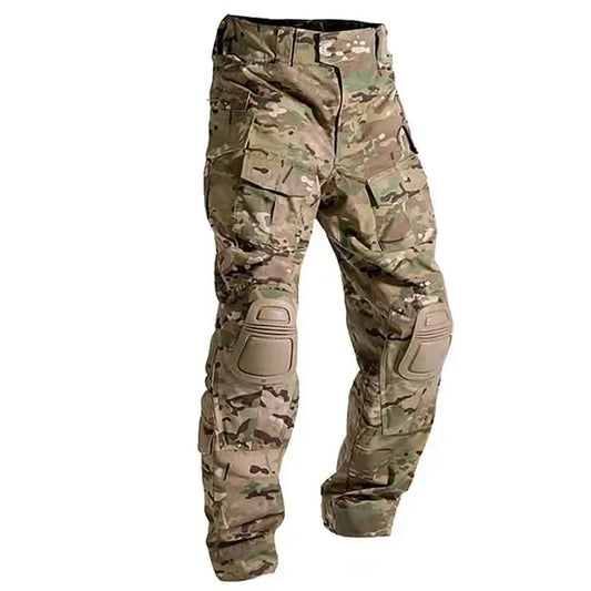 Camouflage Hunting Tactical Pants Training Wear-resistant Hiking Pants Hunting Outdoors Camping Cargo Pant with Knee Pads New