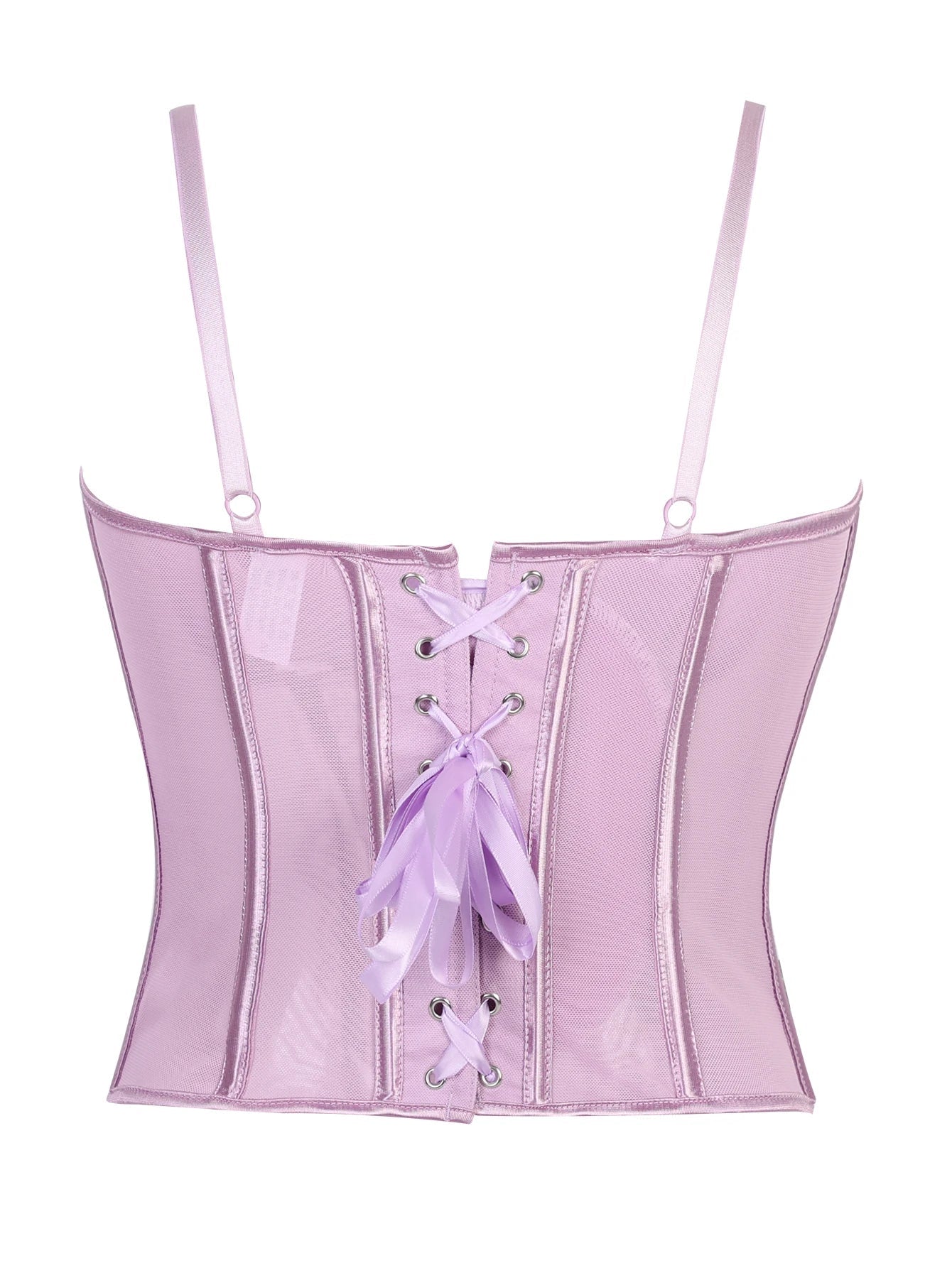 Lace-trimmed top sheer sensual padded corset corset halter top for women