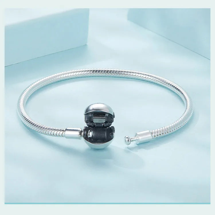 925 Sterling Silver Classic Family Forever Snake Chain Bracelets for Women Fine Jewelry 14CM 17CM 19CM