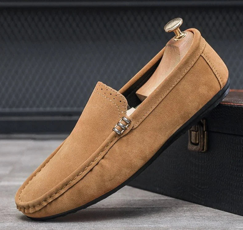 Novos Sapatos Masculinos de Primavera e Outono Estilo Social, Camurça, Sapatilhas Loafer, Couro Fosco Casual para Jovens
