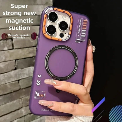 Magnetic Phone Case For iPhone 17 16 15 14 13 Pro Max Air Magsafe Wireless Charge Frosted Metal Lens Frame Buttons Cover