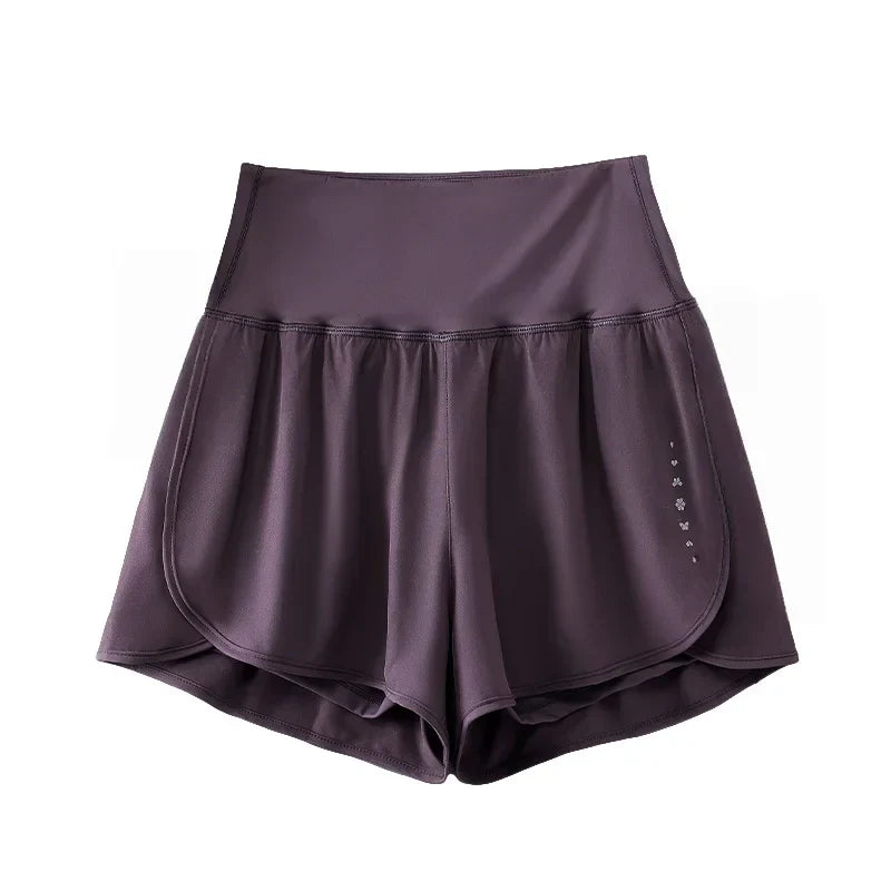 Women Yoga Shorts High Waist Double Layer Running Gym Shorts With Pocket Summer Sportswear Fitness Clothes Jogger Short New
